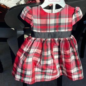 Baby Girl Carters Red/Black/White Plaid Christmas Dress 9m